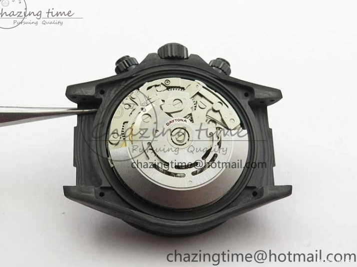 1218 WrinkleFree Daytona DIW Carbon OMF Best Edition Carbon Black Dial Red Hand on Black Nylon Strap A 2846